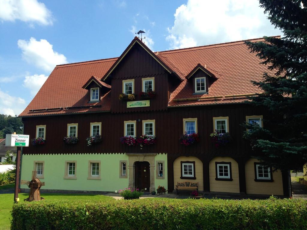 Hotel Pension Immergrün Kurort Jonsdorf Exterior foto